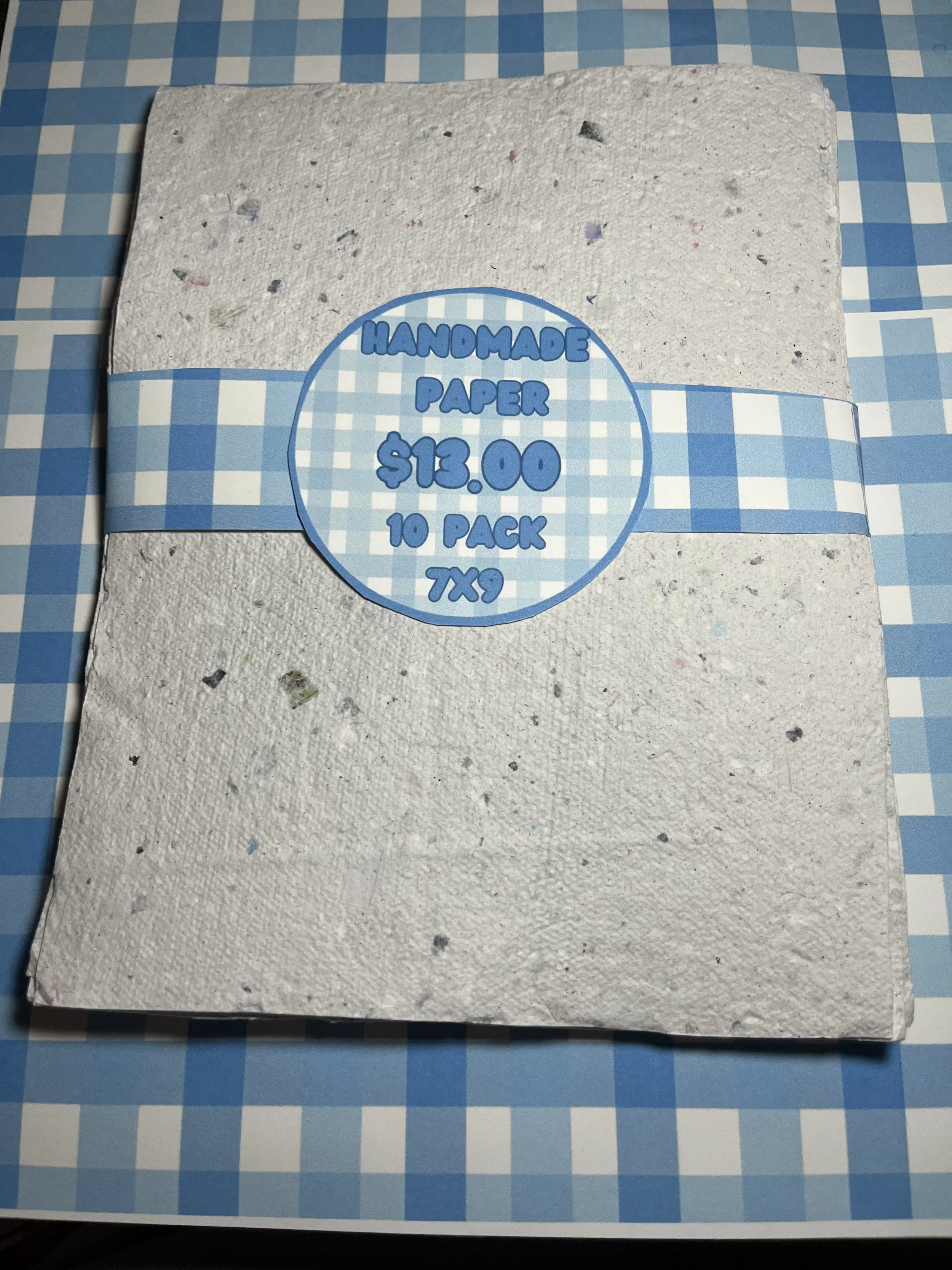 Handmade Paper 7in by 9in- Pack of 10 sheets