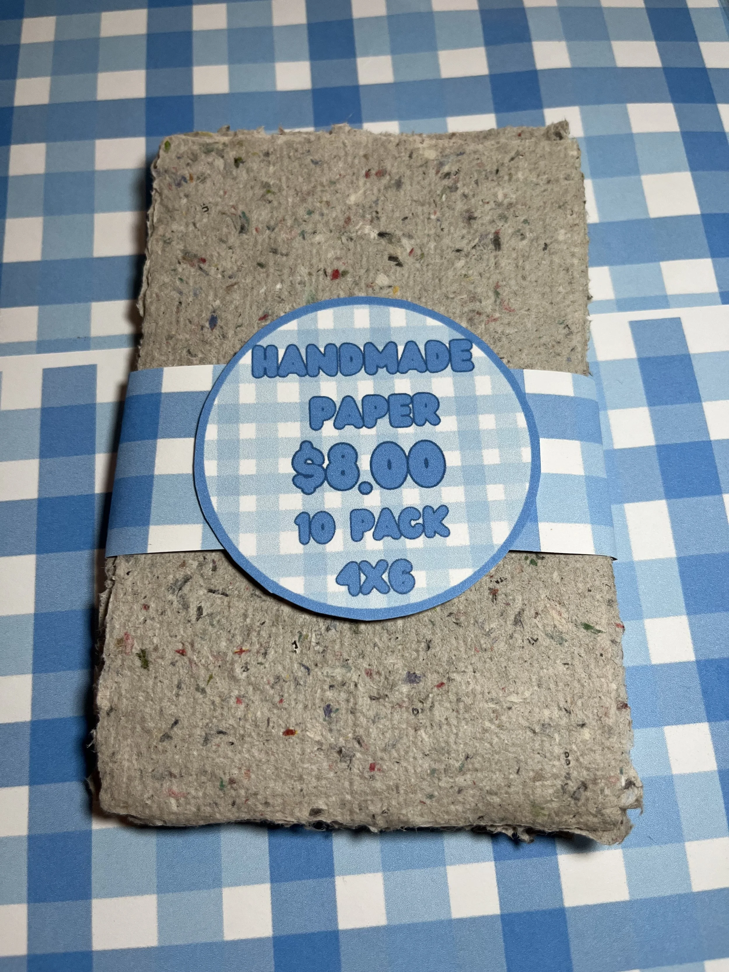 Handmade Paper 4in by 6in- Pack of 10 sheets