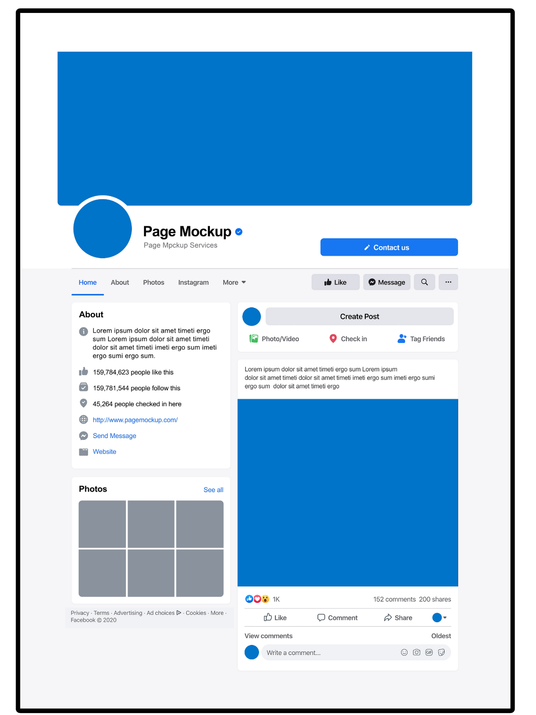 mock up of a facebook optimisation review