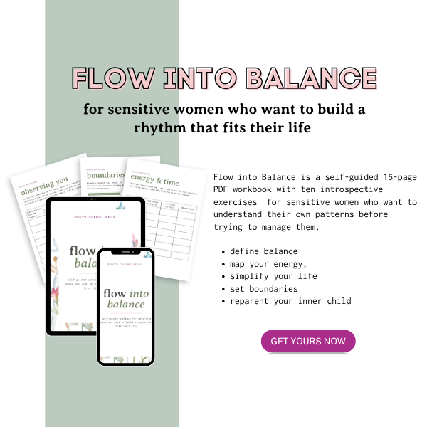 Flow into Balance Workbook - Ten exercises for sensitive women who want a daily rhythm that fits their life