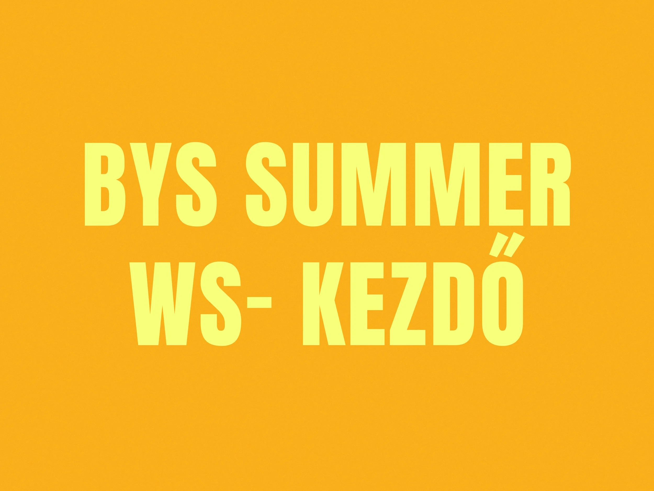 BYS KEZDŐ WS
