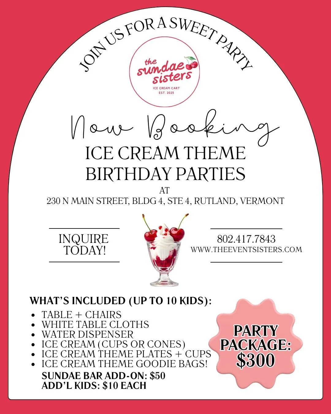 🎉🍦 Ready to throw the SWEETEST birthday party ever? 🍦🎉

If you&rsquo;re looking for a unique, joy-filled celebration that kids (and adults!) will talk about for months, our Ice Cream Theme Birthday Party is exactly what you need!

Parents love it