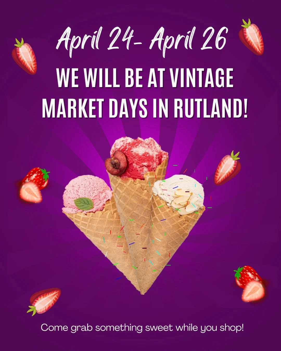 1 Week!

#vintage #VintageMarketDays #Homemade #icecream #sundae #icecreamsundae #Vermonticecream #icecreamlovers #WeAllScreamForIceCream! #Vermont #SmallBusiness #WomenOwned