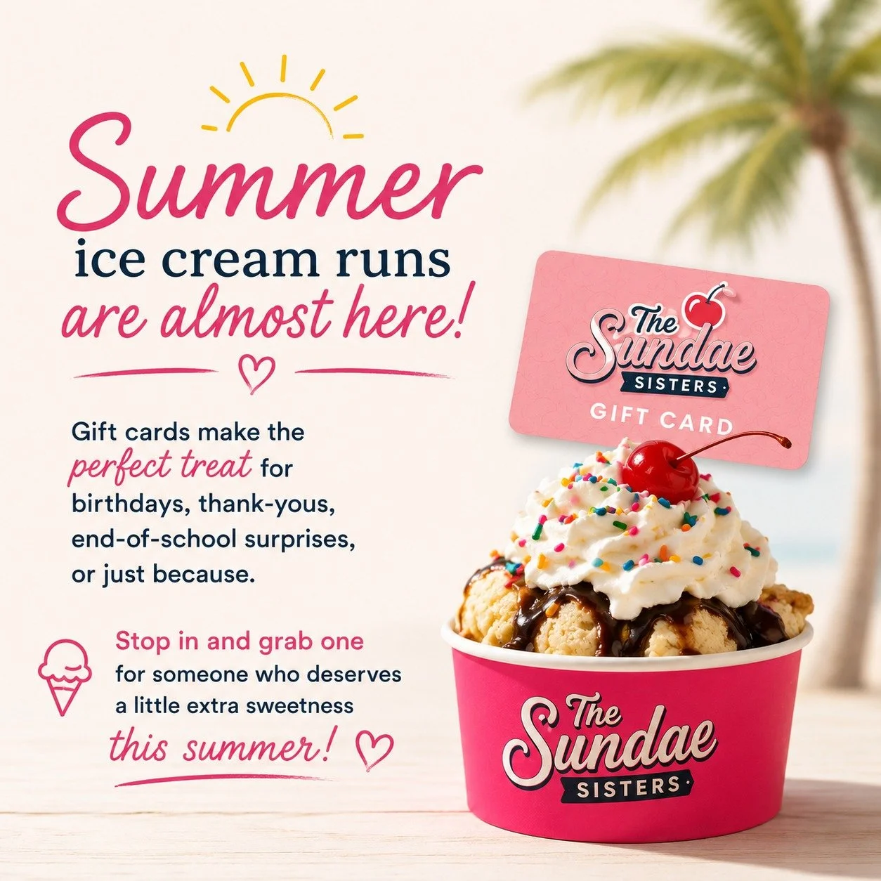 Gift cards make the perfect treat for birthdays, thank yous, end-of-school surprises, or just because! Get one today via the link in our bio.

 #icecreamlovers #SundaeSisters #Vermont #VermontIceCream #Sundaes