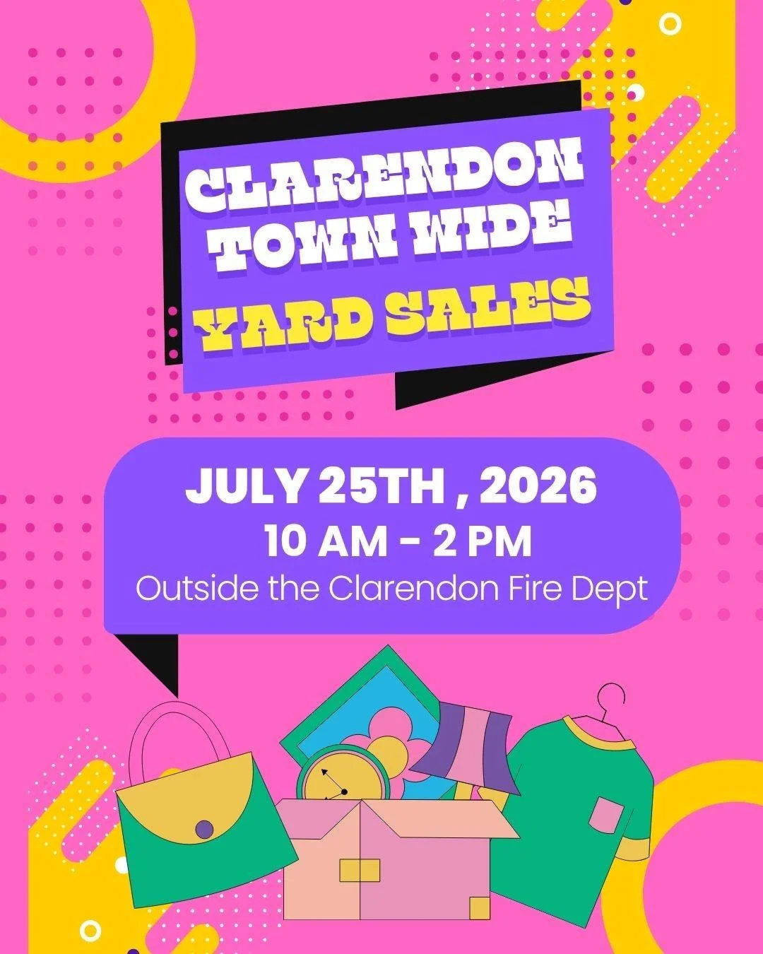 Where can you find us today, Saturday, July 25th?

The Trailer: 
**Clarendon Town Wide Yard Sales: We're outside the Clarendon Fire Department 10am-2pm today.  Stop down for lunch from the @clarendon_fire_dept, some fun yard sale finds, and ice cream