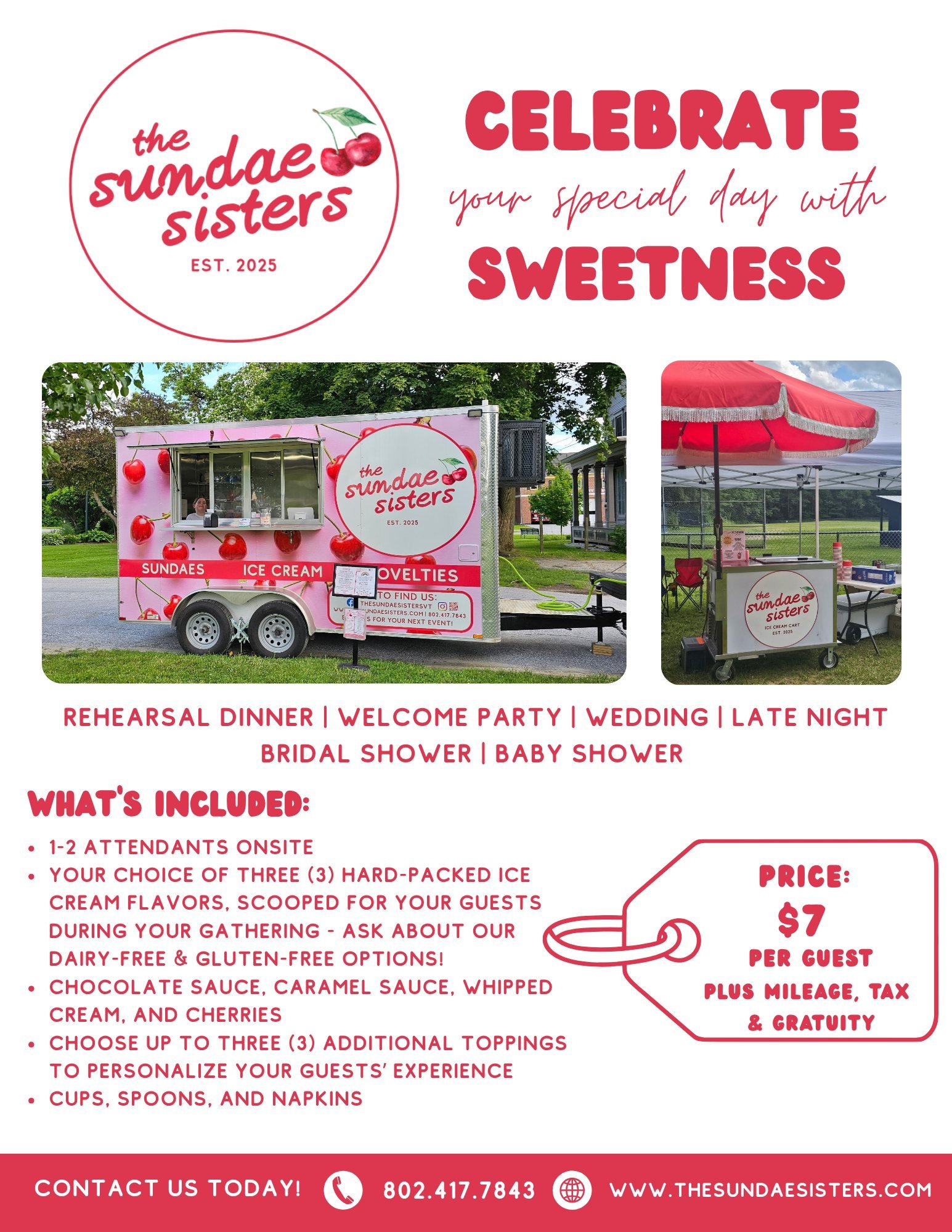 It's NATIONAL DESSERT DAY and there's no better dessert than ICE CREAM!🍨

Our 2027 schedule is booking fast so be sure to reach out ASAP to ensure we have you on our books and be sure to TREAT YOURSELF to some ice cream today!! YOU deserve it!

 #ic