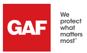 GAF logo with the slogan 'We protect what matters most'