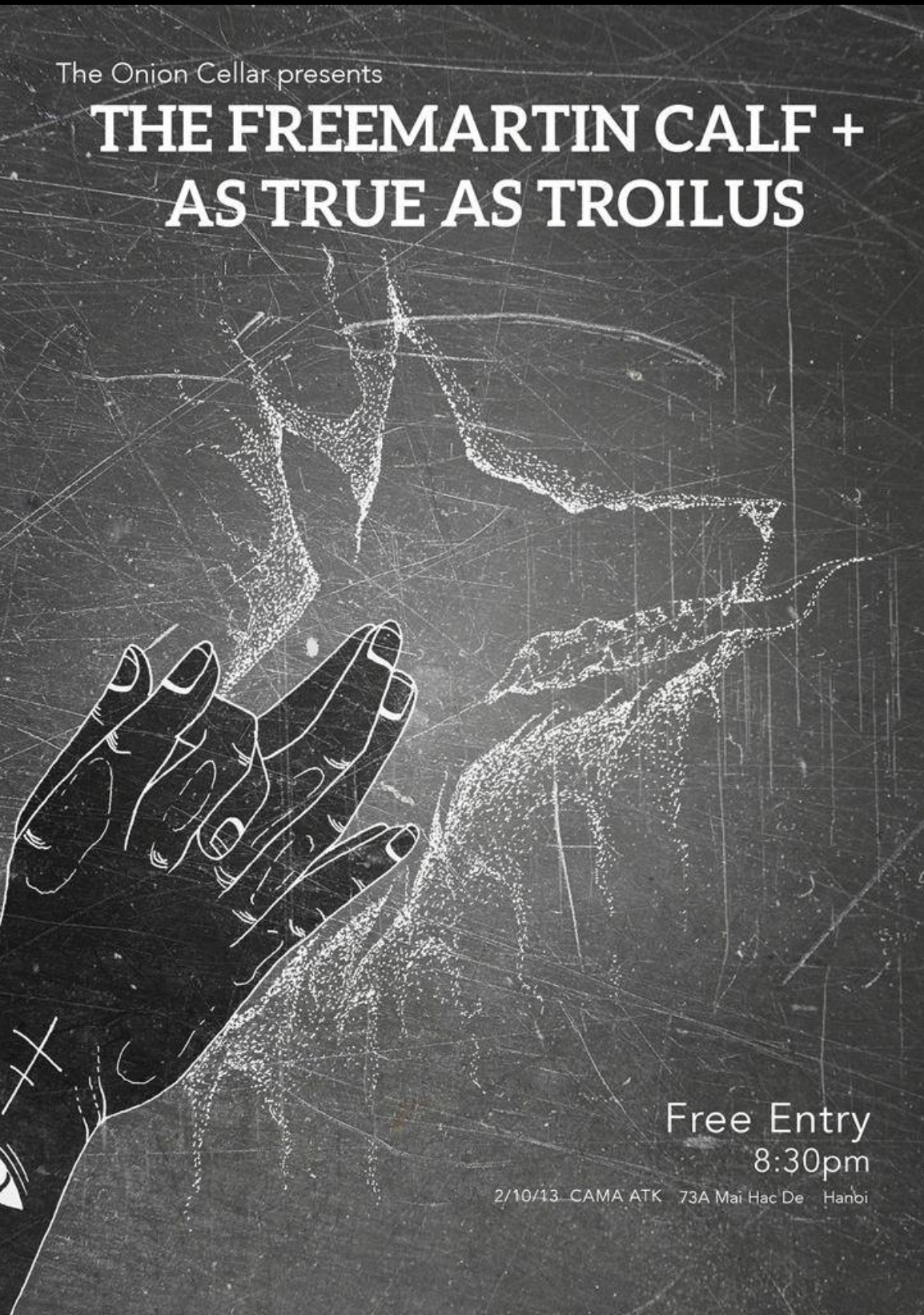 GIG POSTER - Onion Cellar - The FREEMARTIN CALF + As True As Troilus
