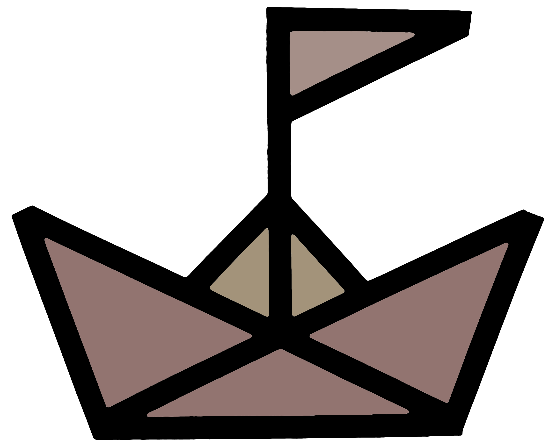 farbiges Papierschiff