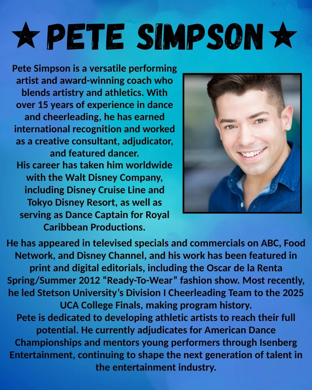 Pete is returning to EJP this summer to spread his immense knowledge on all things Disney and ships!

Raise your hand if you took his class in January and were SHOCKED at how challenging the &ldquo;Disney Jazz&rdquo; style was. 🙋🏼&zwj;♀️