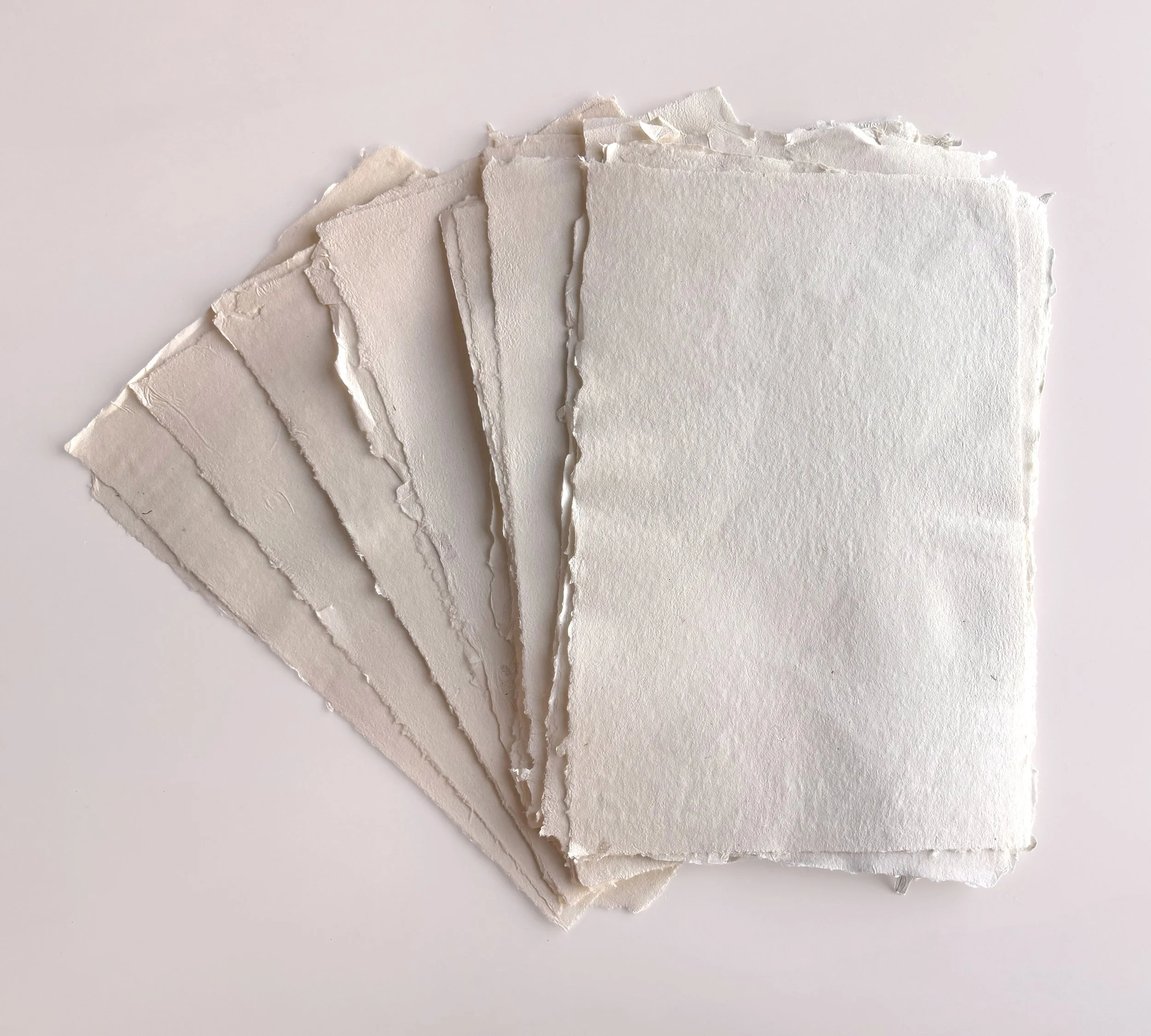 Bleached Esparto Sheets- 
Bleached Esparto, Methyl Cellulose, 
8” x 12”, 
2024