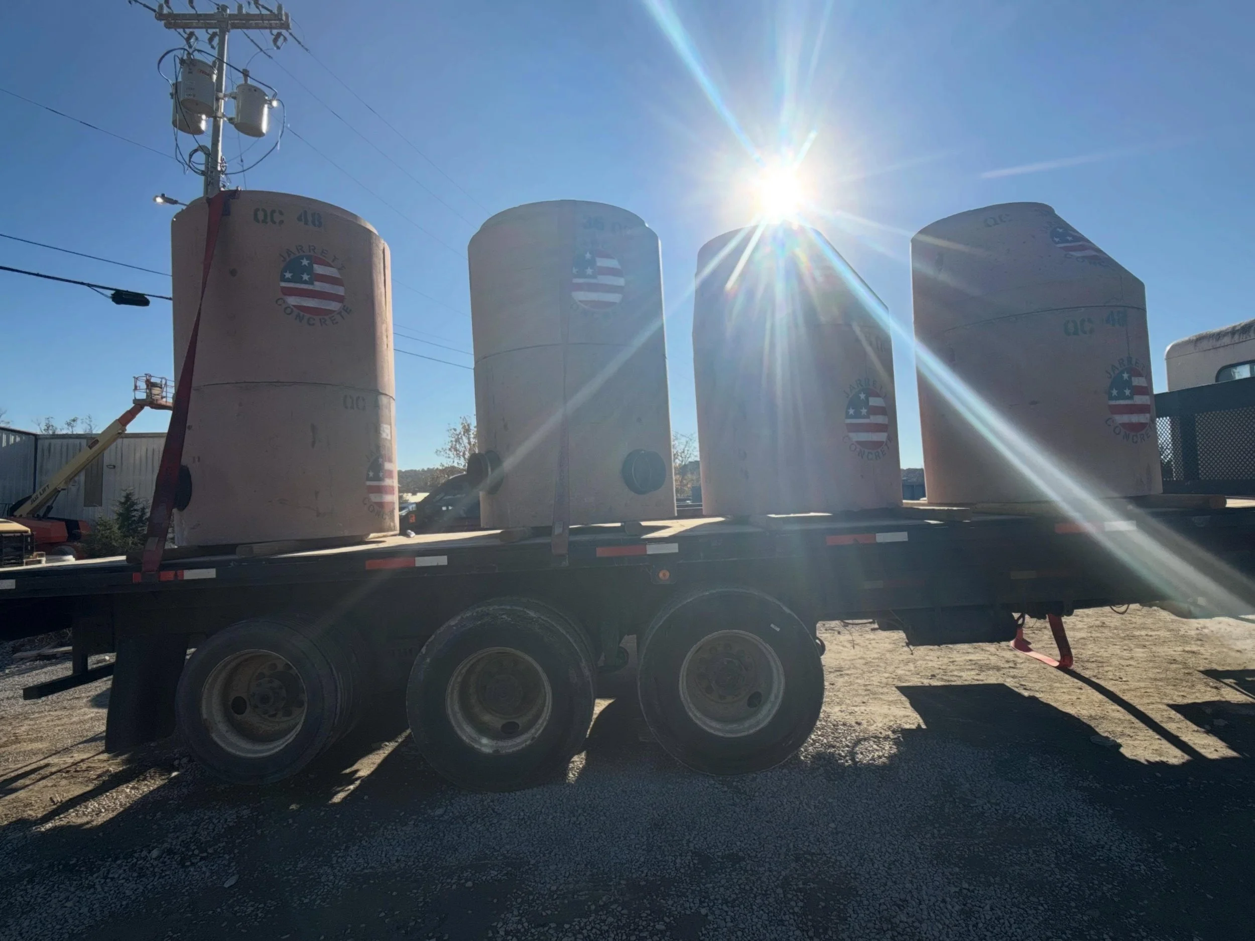 Built tough. Delivered right. Ready for the next job. 🇺🇸☀️

From the yard to the site, Jarrett Concrete keeps projects moving with precision and durability that lasts.

#jarrettstrong #builttolast #precastconcrete #concretelife