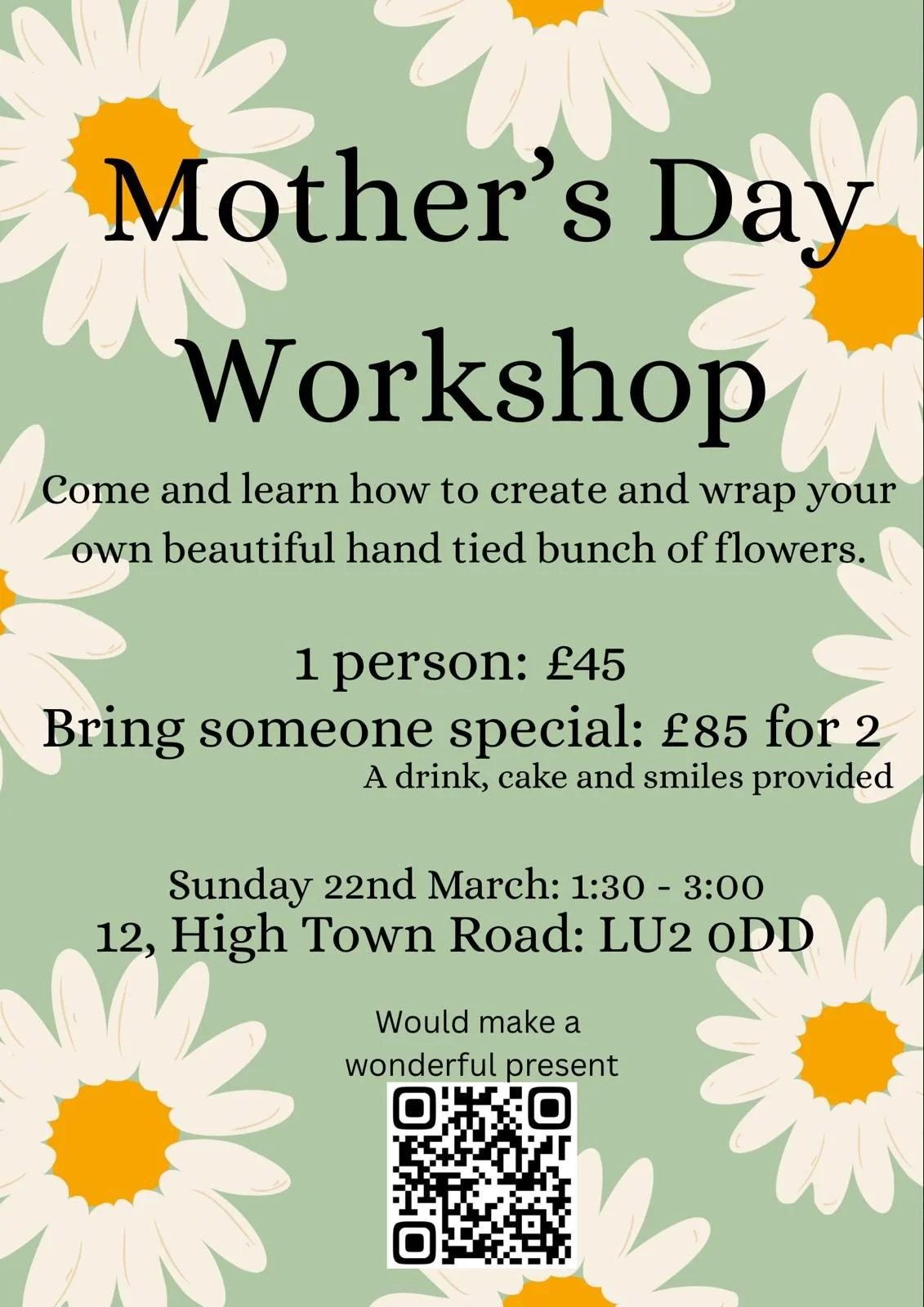 Mothers day Workshop - Sunday 22nd March 1:30 - 3:00