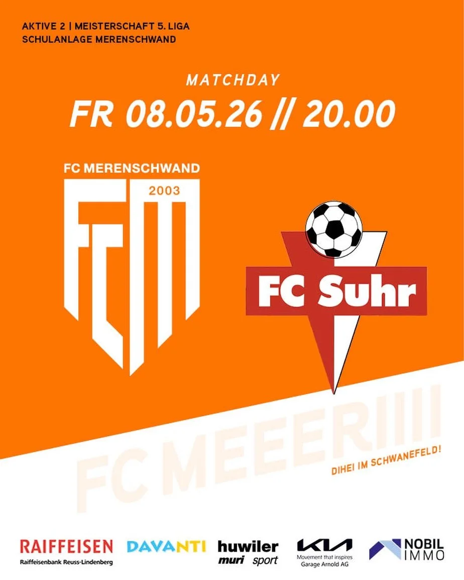 MATCHDAY🔥
Heute Heimspiel f&uuml;rs Zwoi, um 20 Uhr ist der FC Suhr 2 zu Gast. Wir freuen uns auf ein tolles Freitagabendspiel unserer 2. Mannschaft mit vielen Zuschauern. 

HOPP FC MERI 🧡🤍
#fcmerenschwand #friday #kreisliga