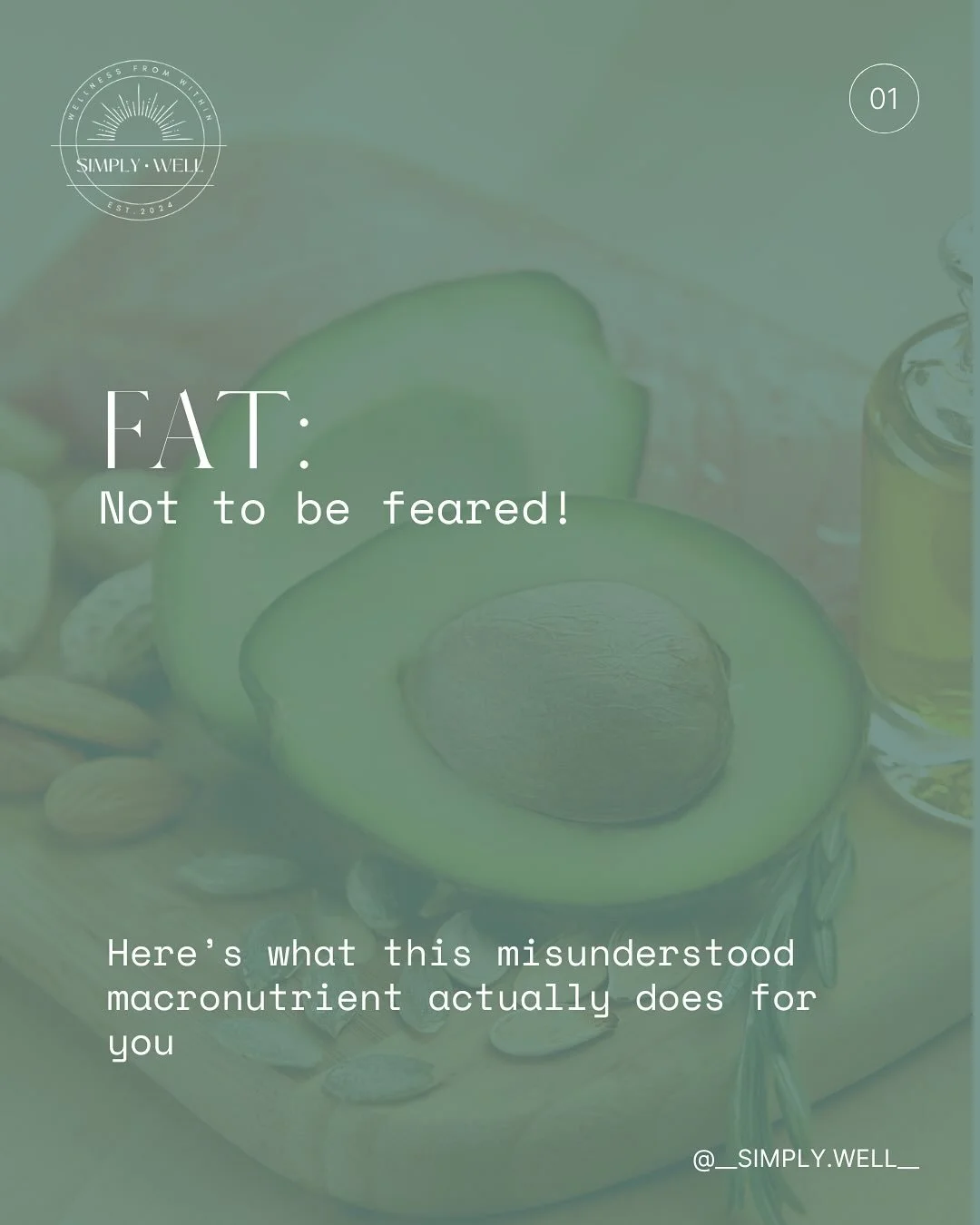 🧈 Fat is an essential dietary component. 

From building your cells to balancing hormones and fueling your brain, fat keeps your body running smoothly. 

Eat better fats! 🥑 🌰 🥛
