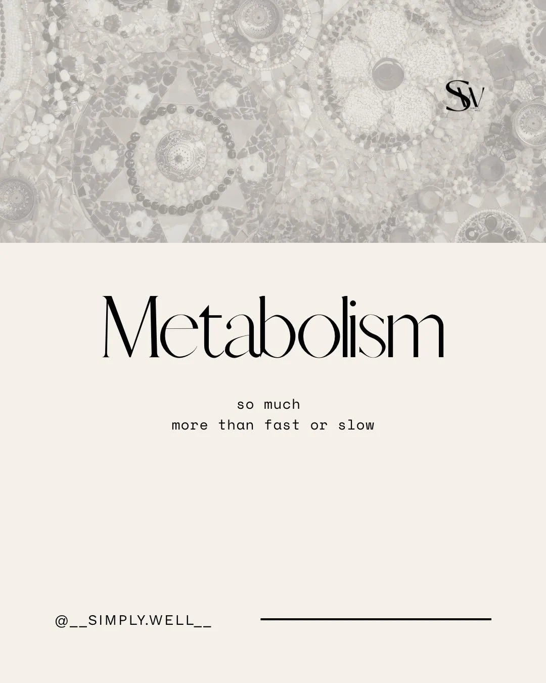 Metabolism is so much more than &ldquo;fast&rdquo; or &ldquo;slow.&rdquo;

In my initial metabolism post, I shared the simple definition: metabolism is how your body creates energy, uses it, stores it, and decides what gets prioritized day to day.

T
