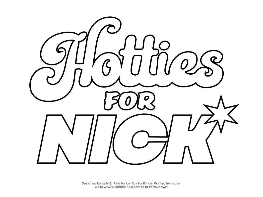 “Hotties for Nick” Coloring Page!