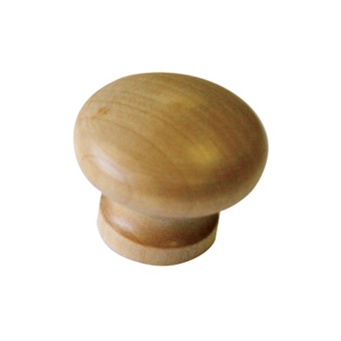 Wooden cabinet knob with a round top