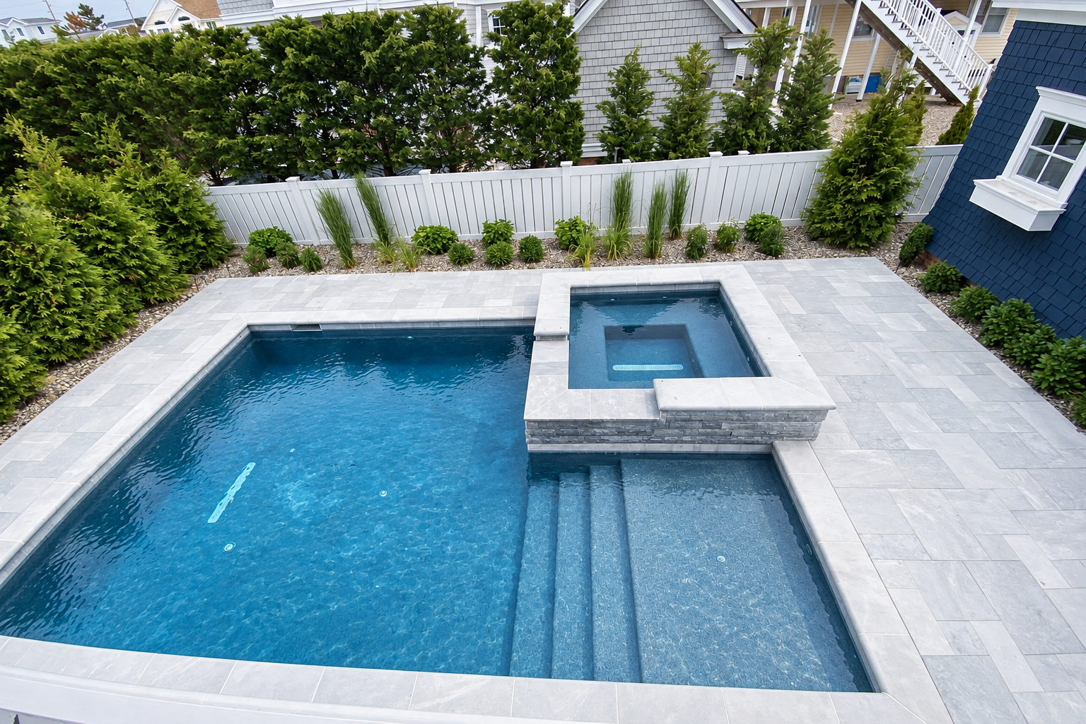 Salt-water pool and 8-person spa with marble decking, 213 57th St, Avalon, NJ