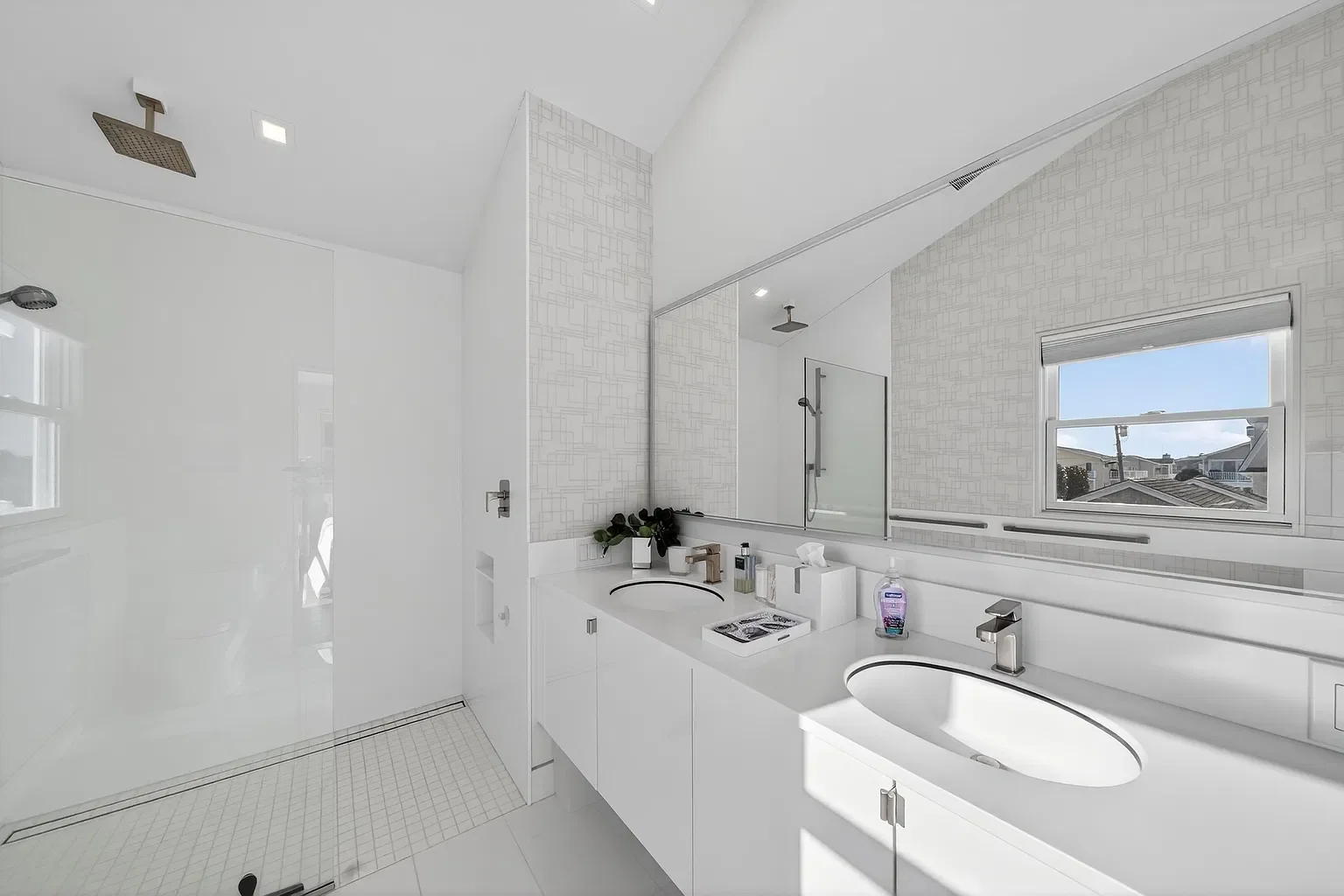 New primary bathroom vanity and walk-in shower, 107 116th St, Stone Harbor, NJ