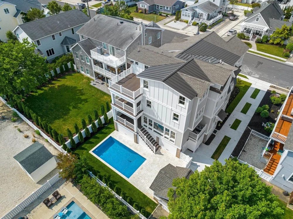 Heated pool and landscaping at 271 47th Street, Avalon, NJ