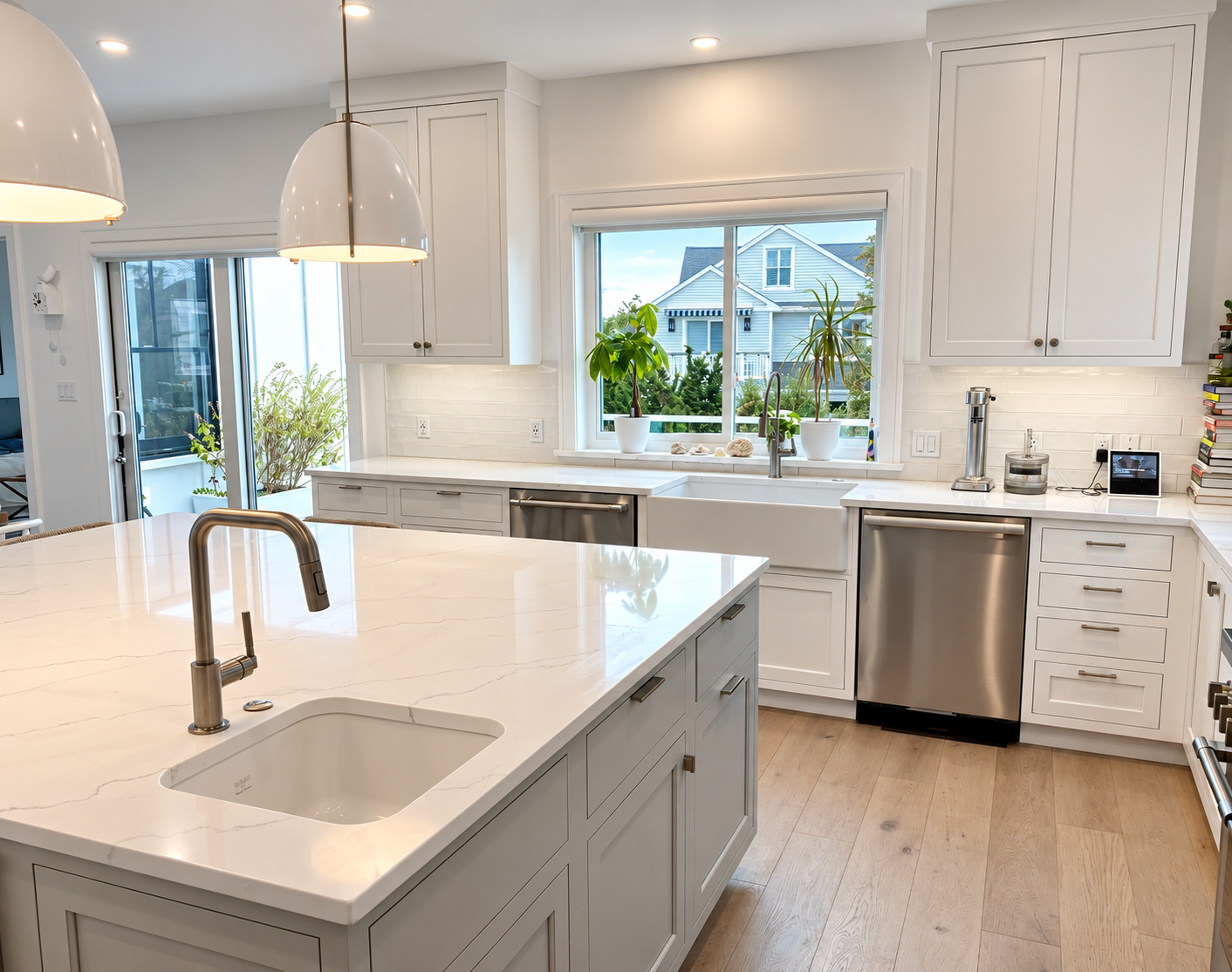 Kitchen island with an undermount sink in the new custom home, 251 Crescent Rd, Ocean City, NJ