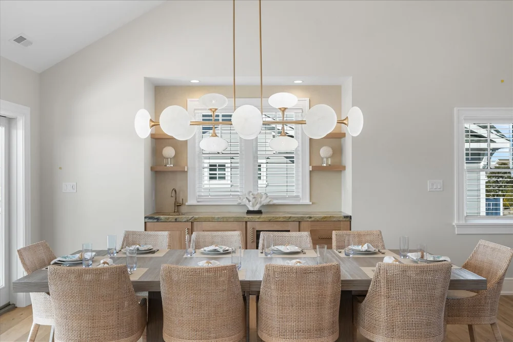 Dining room in a custom home on 107th Street, Stone Harbor, NJ