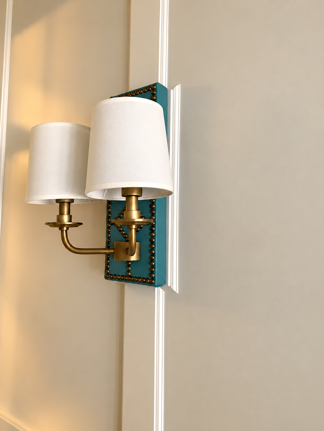Brass wall sconce detail, Stone Harbor NJ custom home