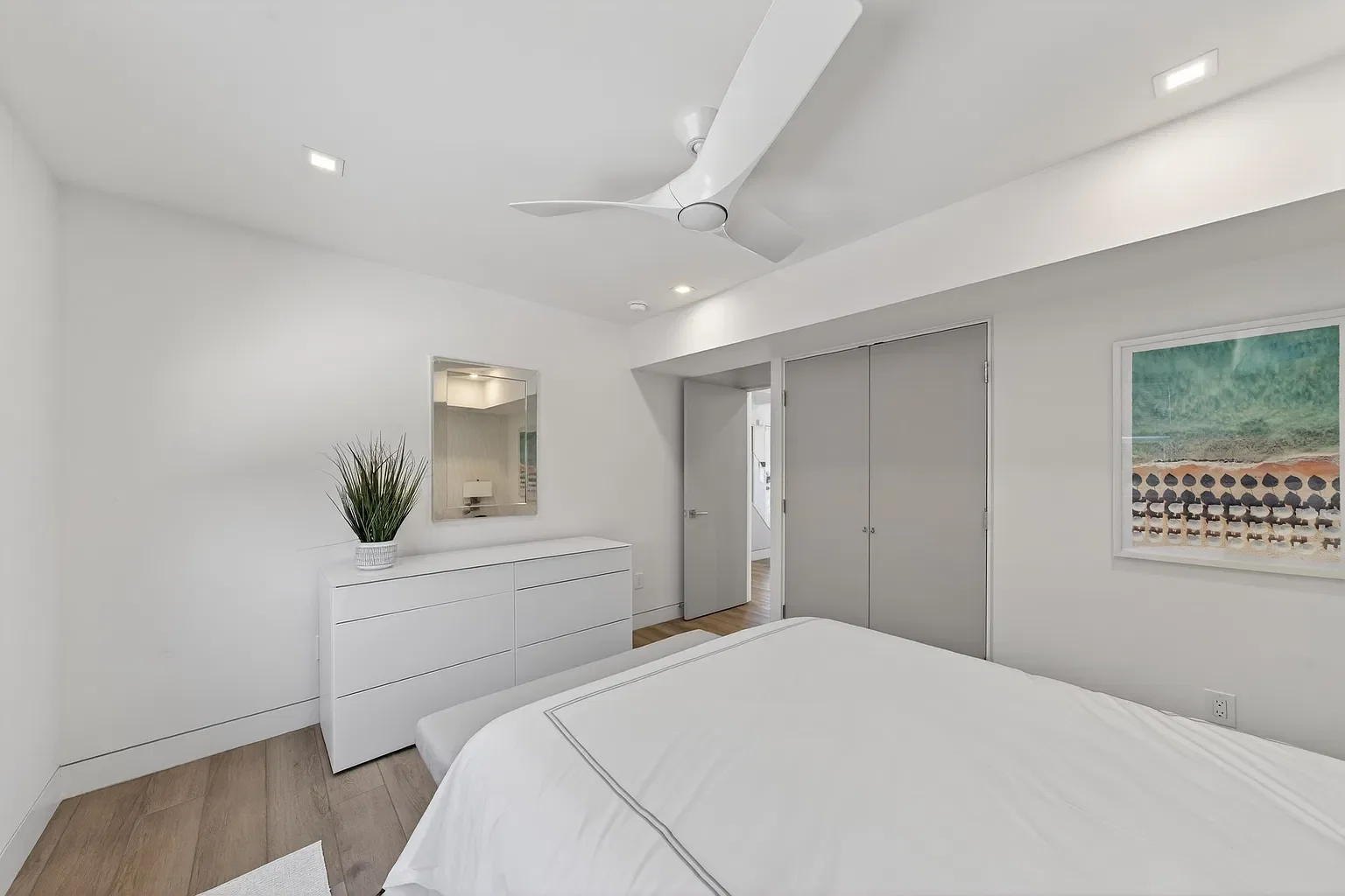 Renovated bedroom with new closet doors and trim, 107 116th St, Stone Harbor, NJ