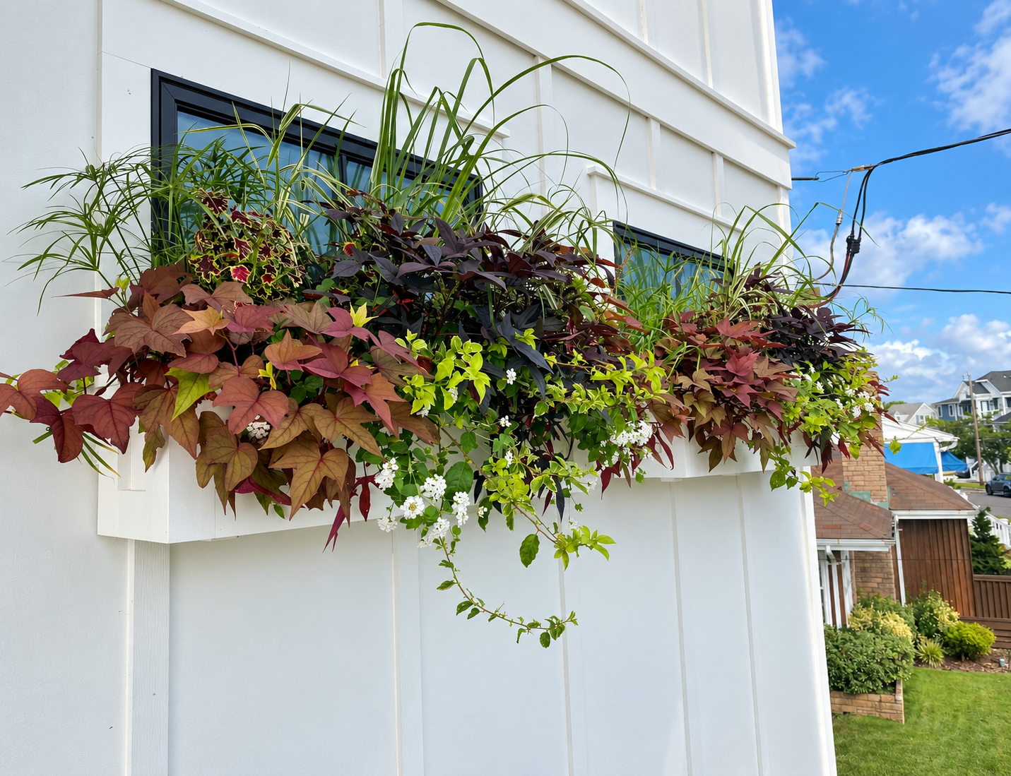 Custom self-watering window box on the new custom home, 251 Crescent Rd, Ocean City, NJ
