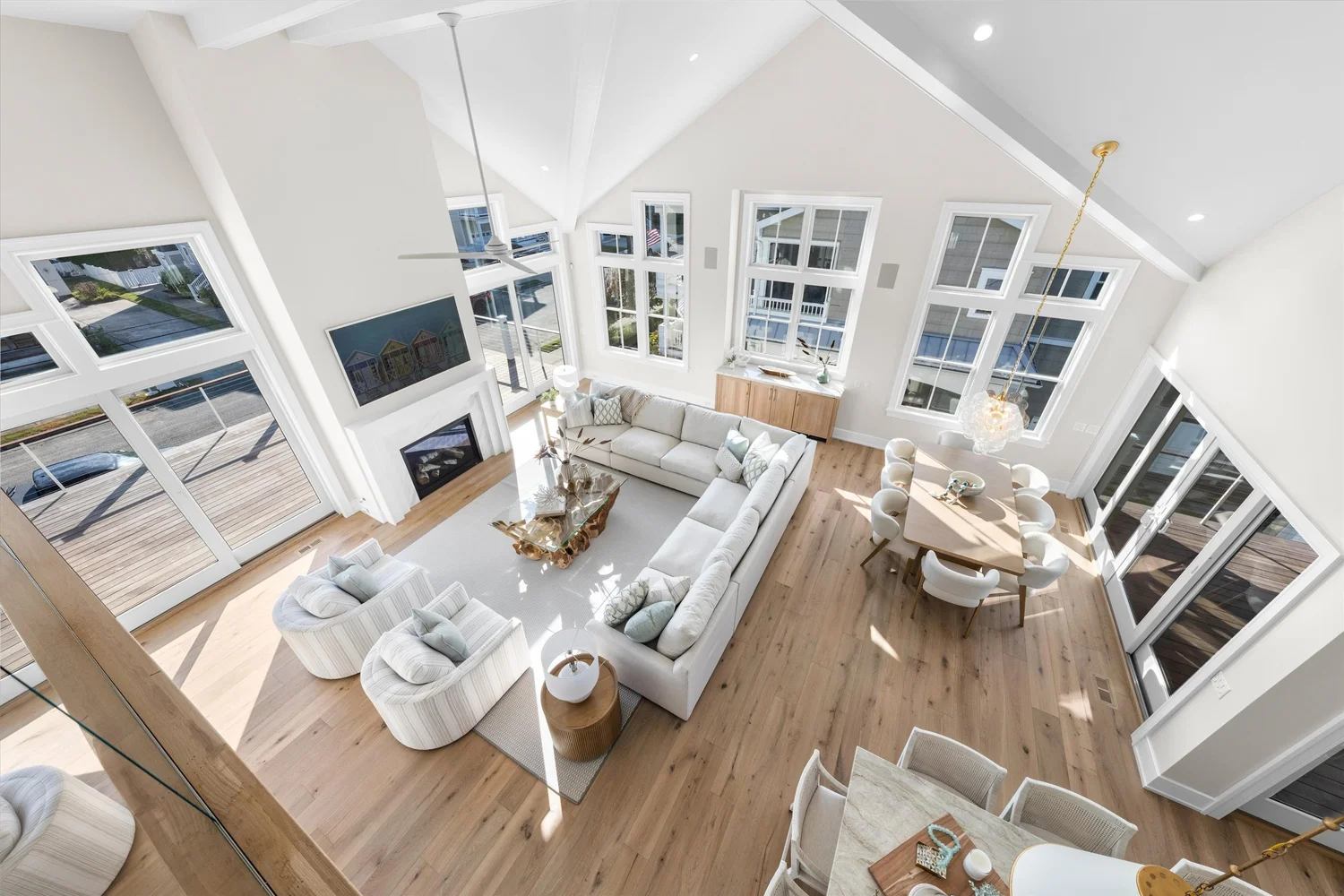 Bright open living room in a custom home on 57th Street, Avalon, NJ