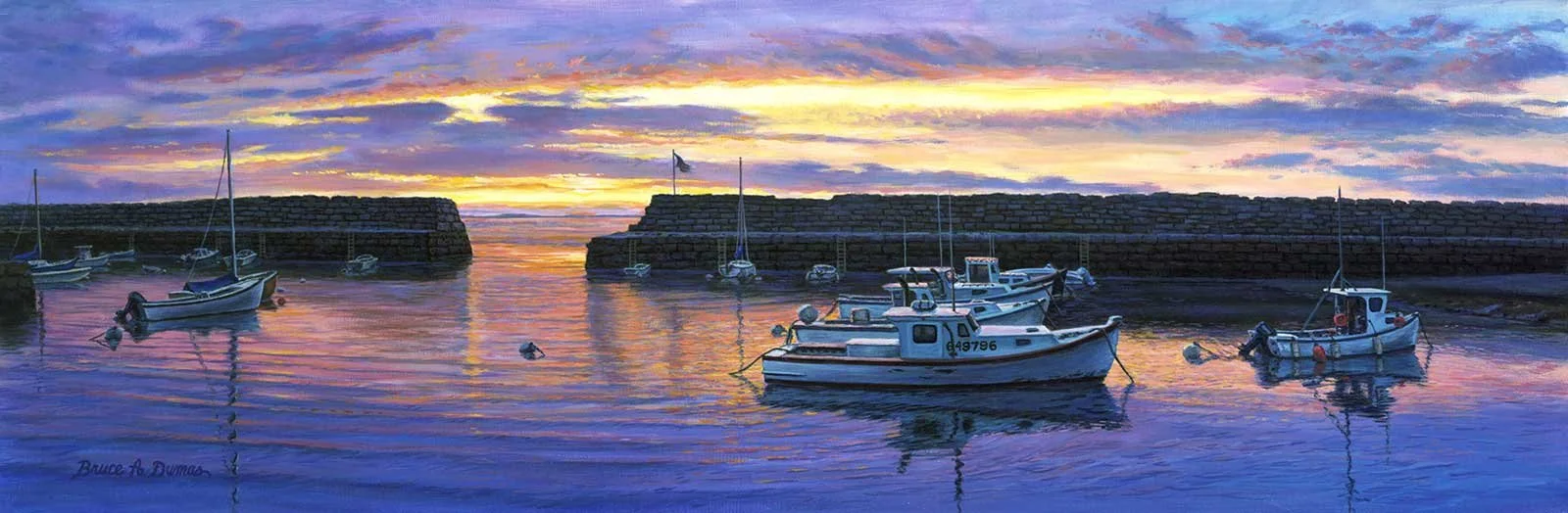 "Rockport, Mass. Sunset" 12" x 36" - Sold