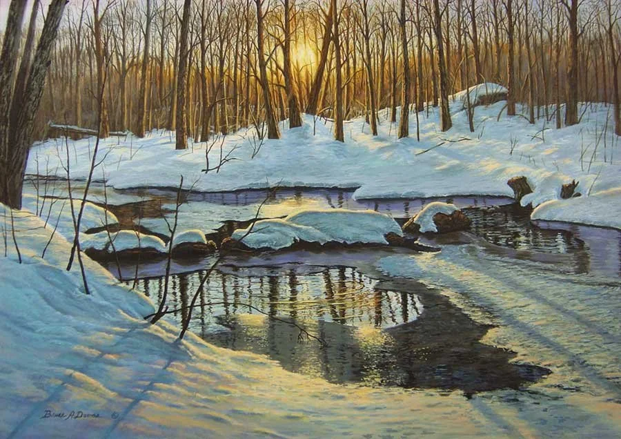 "Winter Brook Sunset" 18" x 24" - Sold