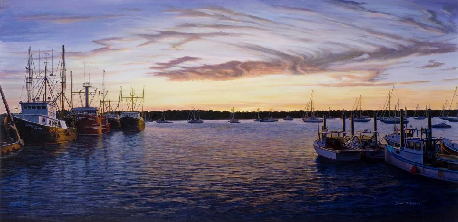 "Dusk @ Stonington Harbor" 24" x 48" - Sold