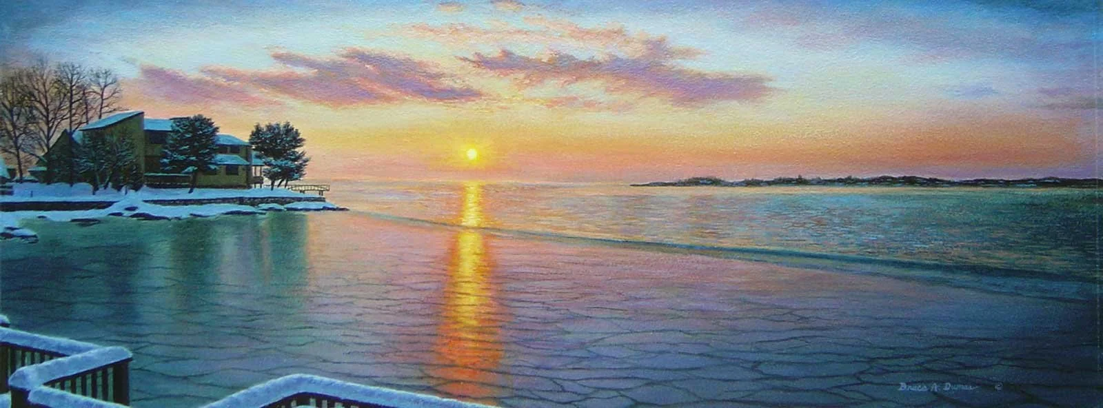 "Branford Sunset Beach" 10" x 24" - Sold