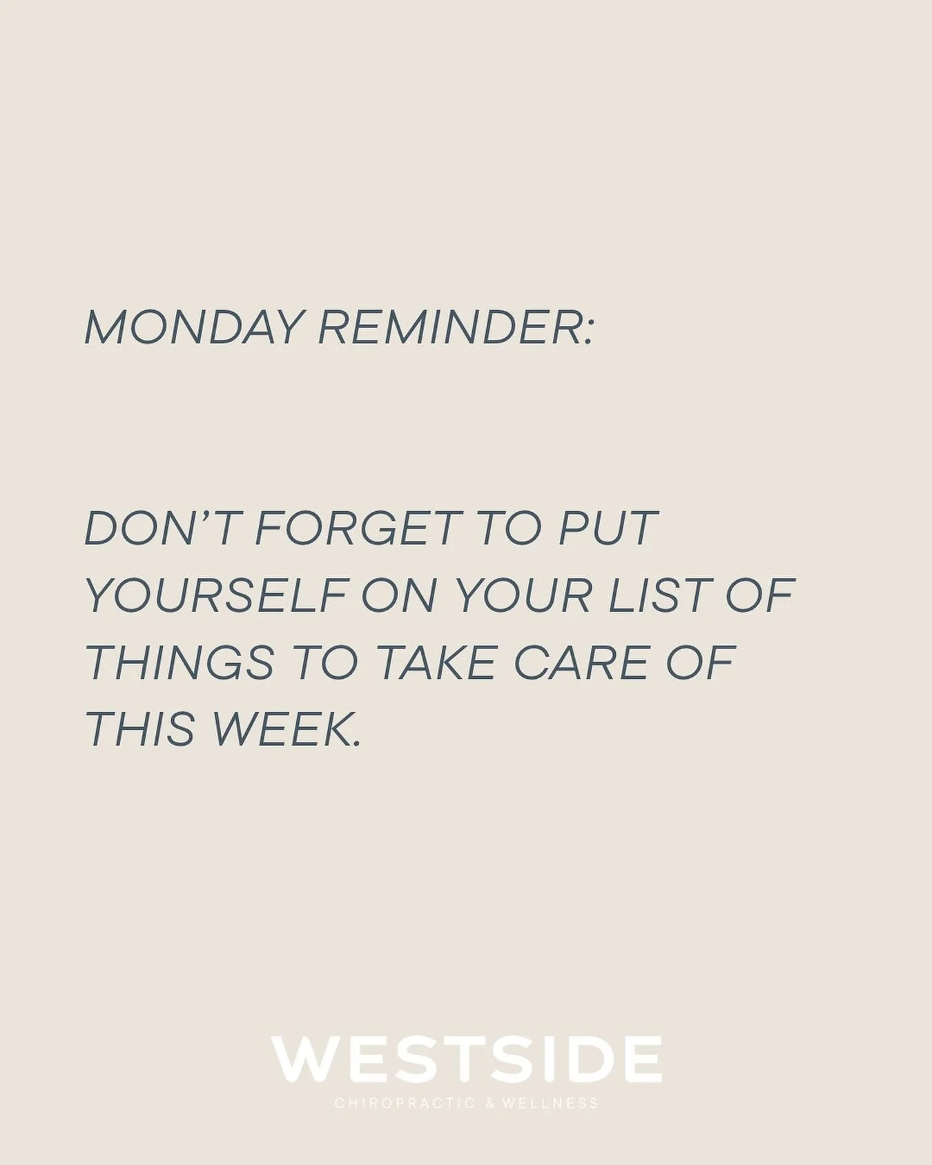 Monday Reminder: You can&rsquo;t pour from an empty cup. 

Self care is not selfish, it&rsquo;s necessary!
Our lives and nervous systems are overwhelmed in 2025- what are you doing each week to restore balance?

May we suggest chiropractic care &amp;