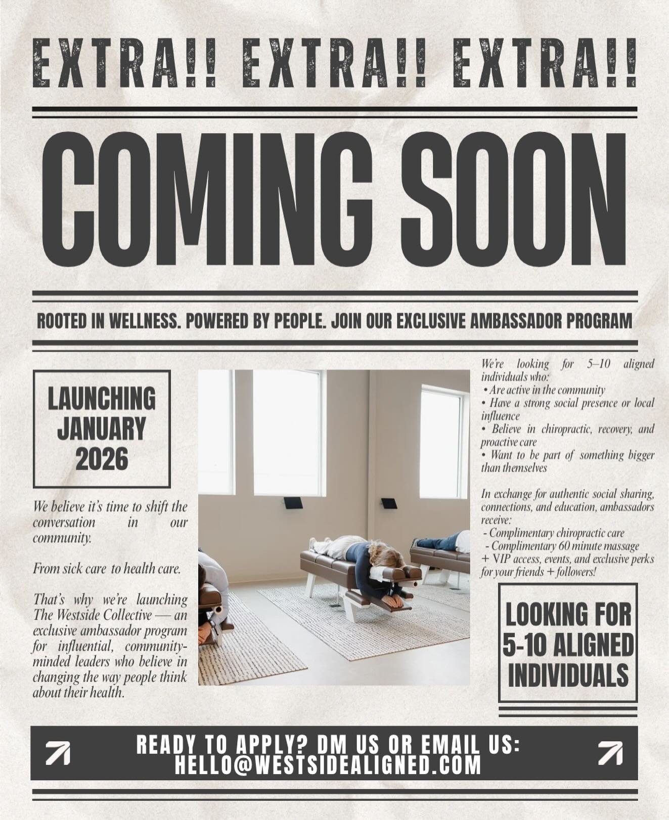 We believe it&rsquo;s time to shift the conversation in our Cleveland community.

From sick care ➡️ health care.
From reactive fixes ➡️ proactive wellness.
From &ldquo;wait until it hurts&rdquo; ➡️ &ldquo;take care of your body now.&rdquo;

That&rsqu