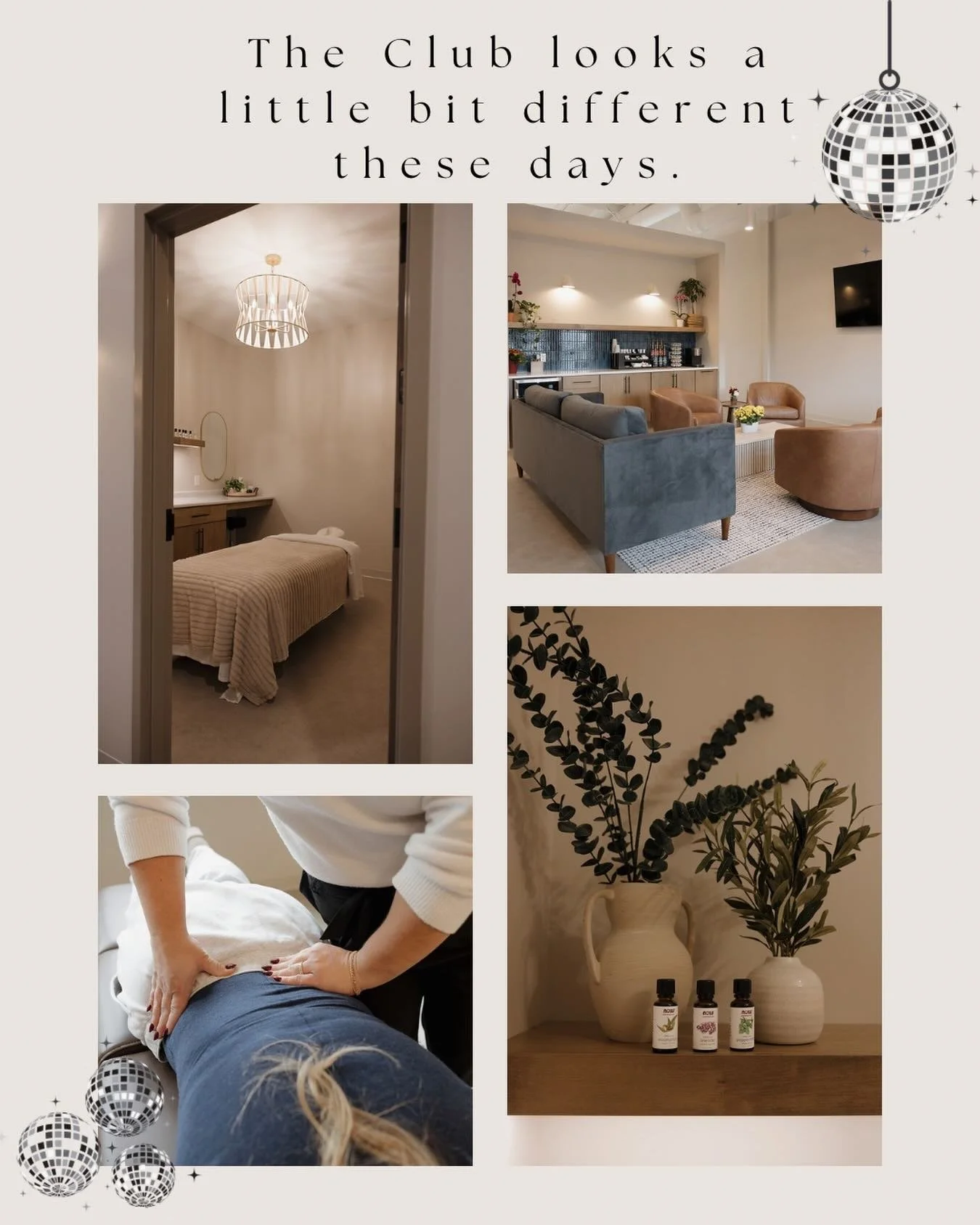 POV: &ldquo;The club&rdquo; looks a little different in your 30s + beyond. 😏

Less vodka sodas.
More spinal decompression.
Less waking up hungover.
More waking up and turning your new without pain.

Our kind of club comes with:
✨ massages
✨ chiropra