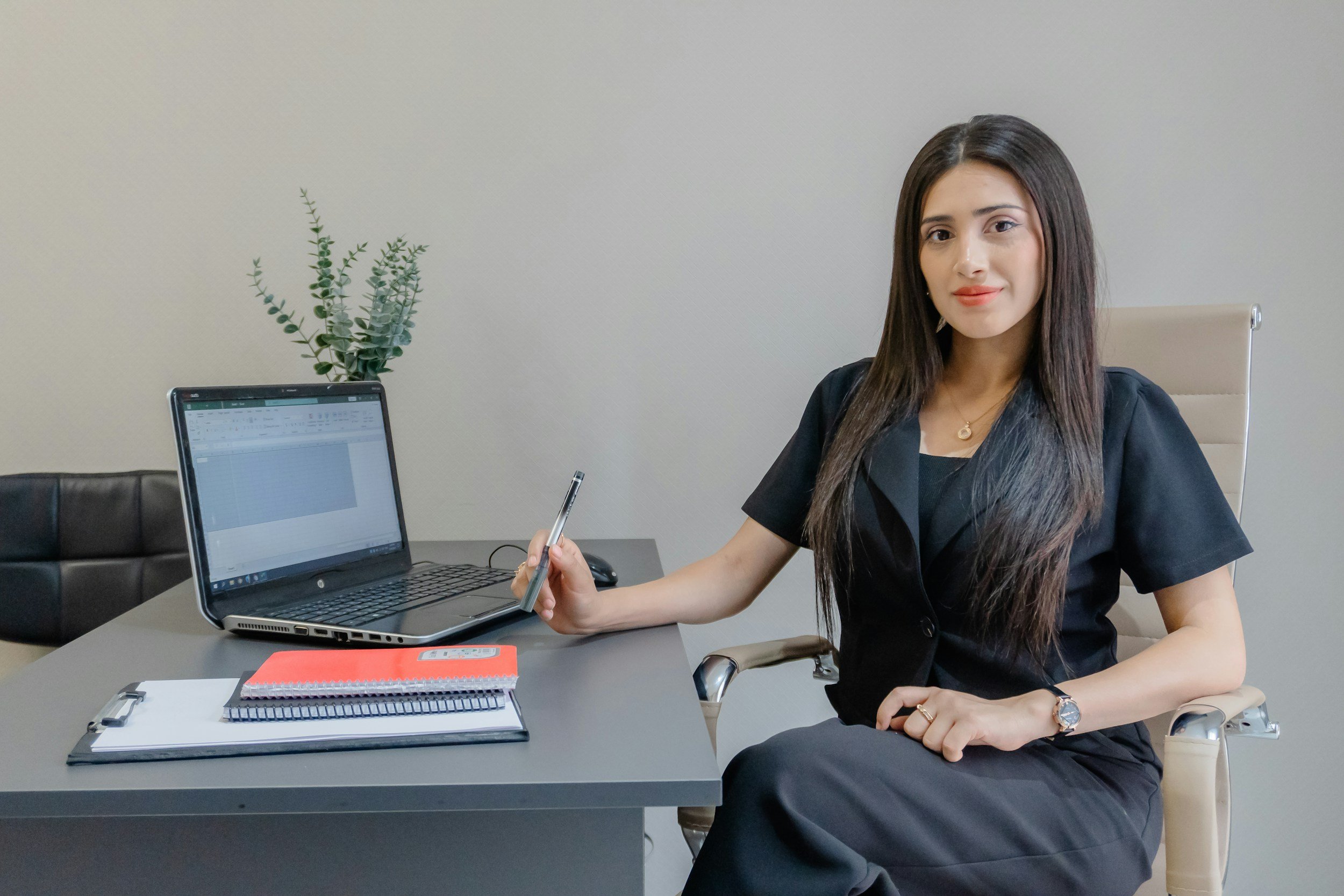 VA sitting at a desk