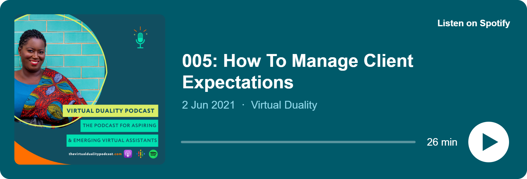 Play 005: How To Manage Client Expectations on Spotify