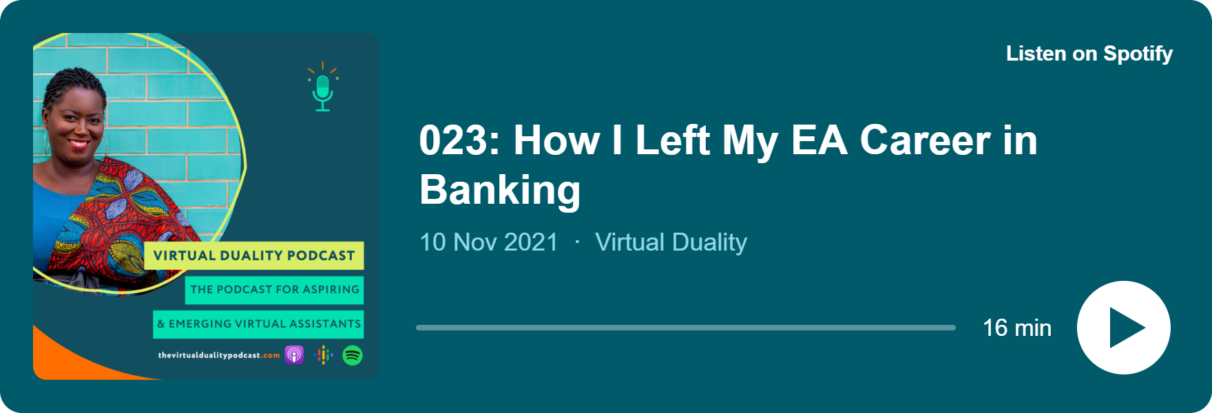 Play 023: How I Left My EA Career in Banking on Spotify