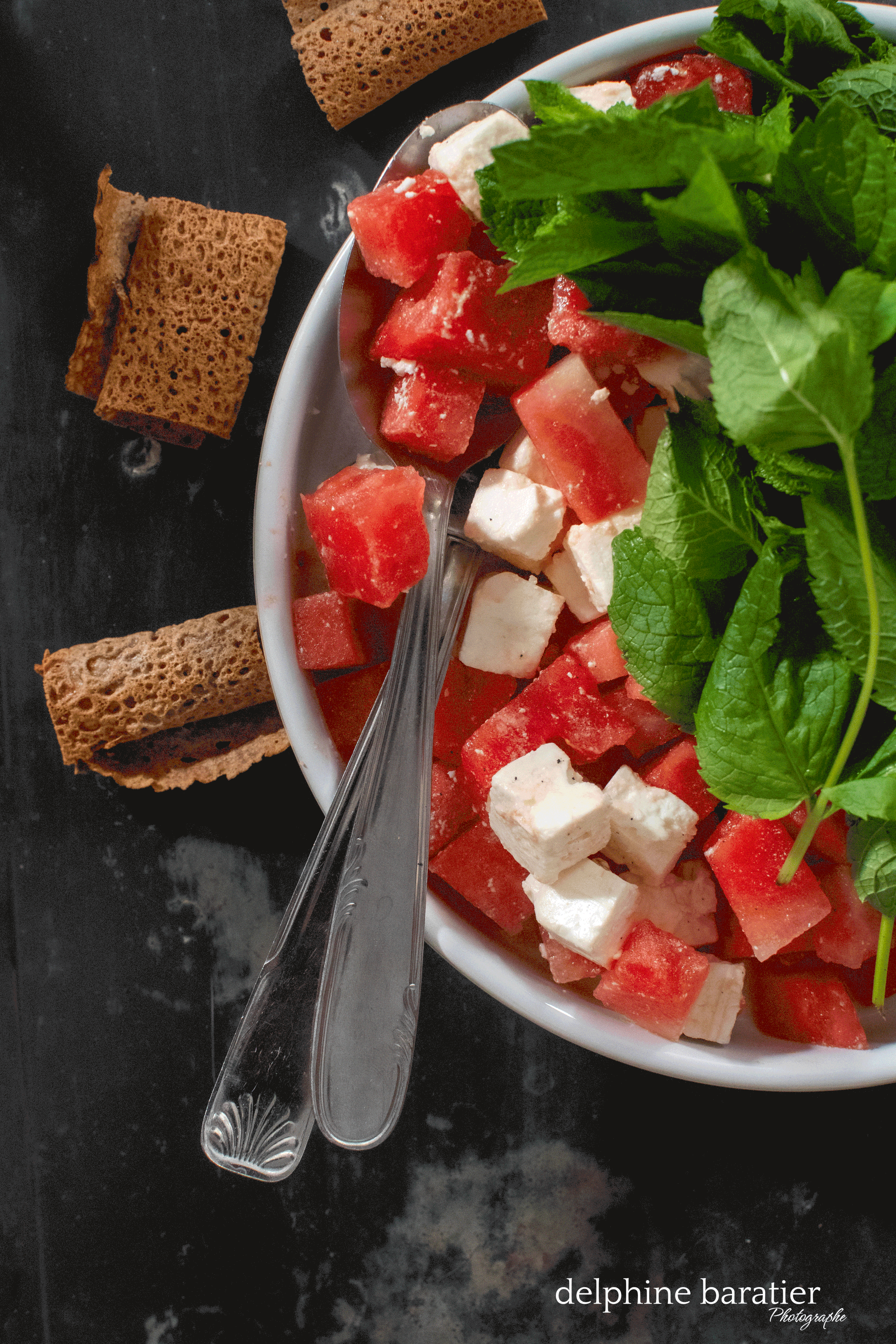 Salade pastèque, feta, menthe - Delphine Baratier Photo