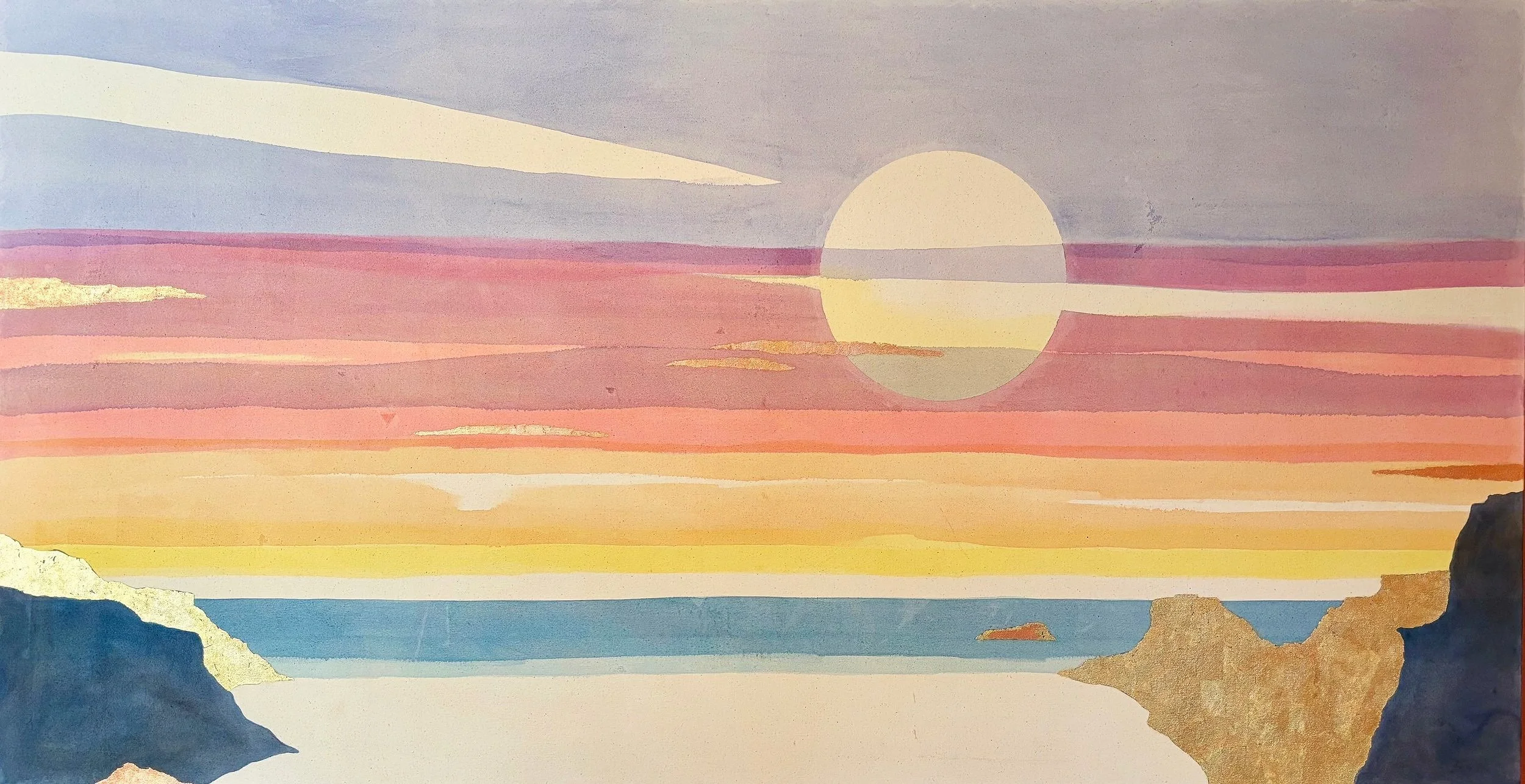 3'x7' in Acrylic and Gold Leaf 