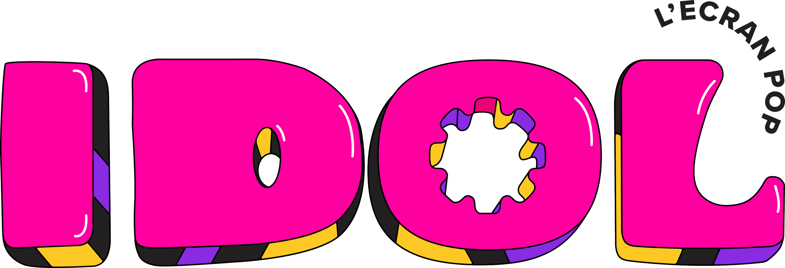 Logo coloré illustré pour IDOL l'écran pop
