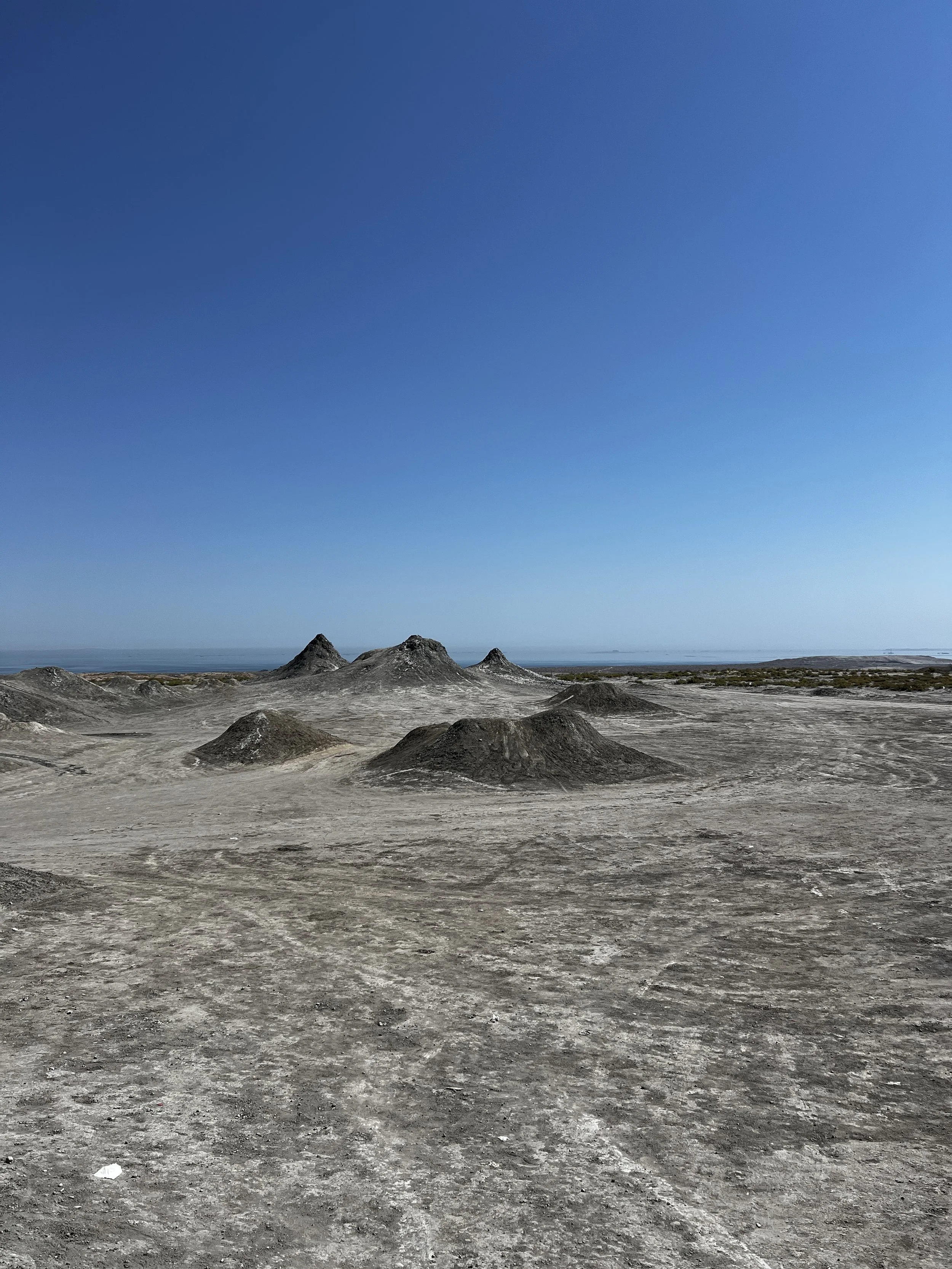 Landscape in Azerbaijan of the mud volcanos