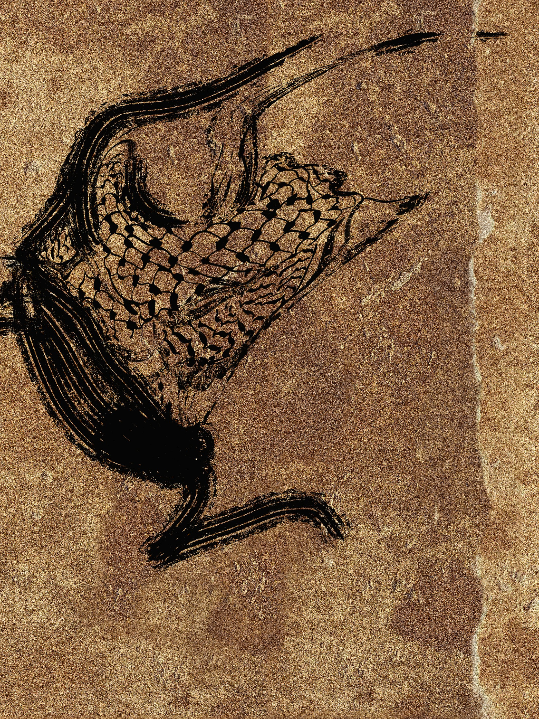 Fossilized fish on sedimentary rock background showing scales and fins in fossil record.