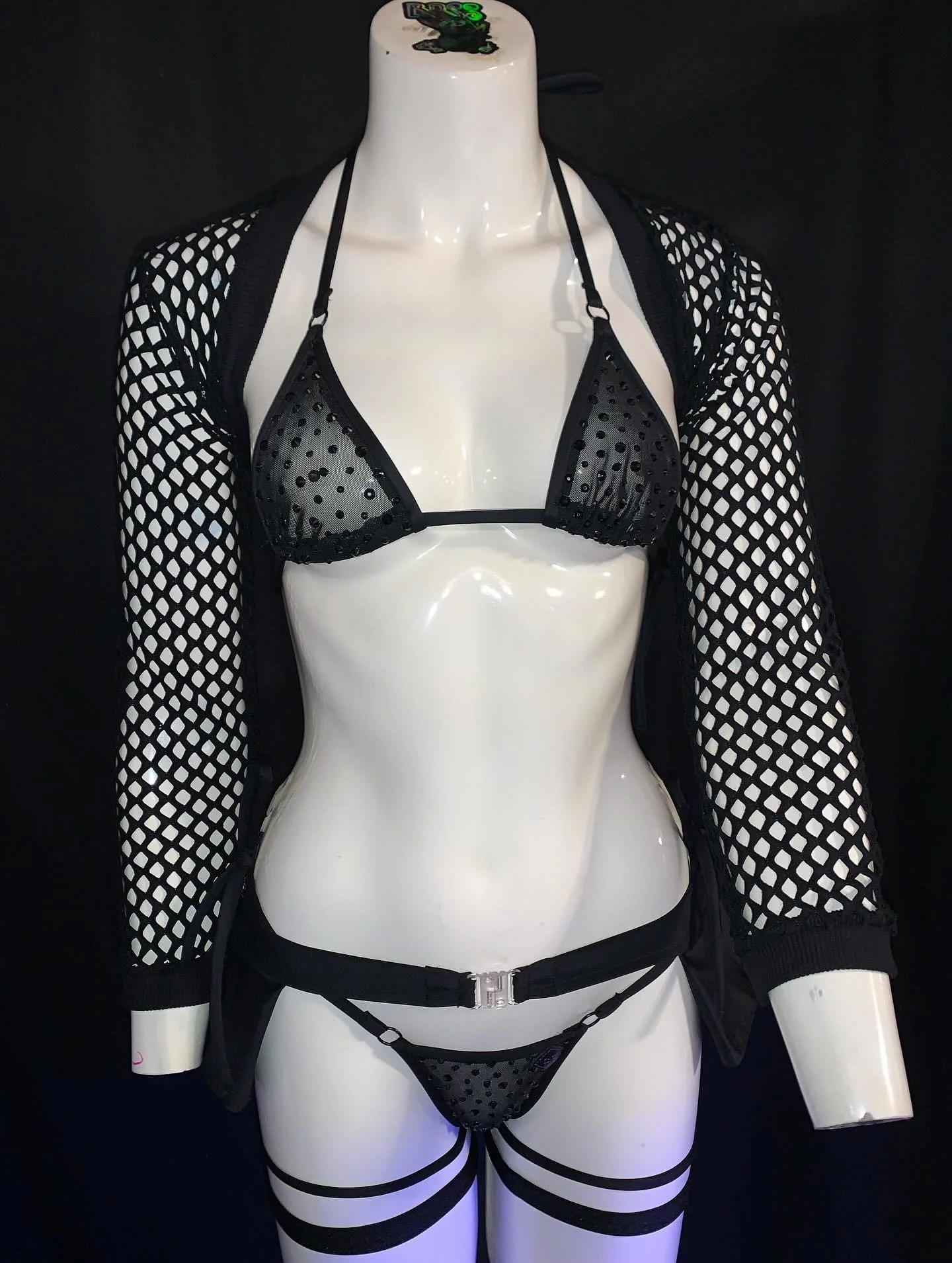 All parts sold separately.. 😏 #picklebossyeg #blackmesh #blackmeshtop #bling #bikini #black #blackbikini