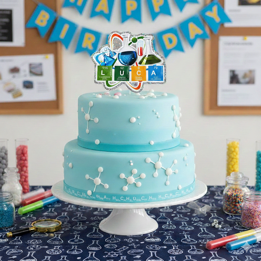 Personalised Chemistry Science Periodic Table Themed Cake Topper Package