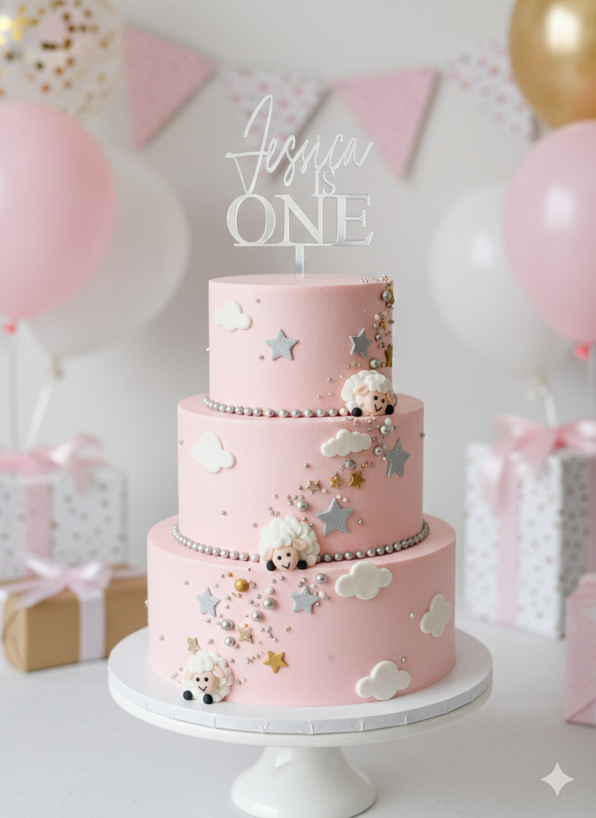 Personalised Name and Age Birthday Cake Topper