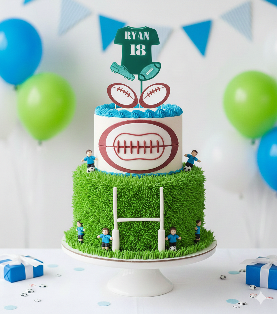 Personalised Rugby Shirt Cake Topper